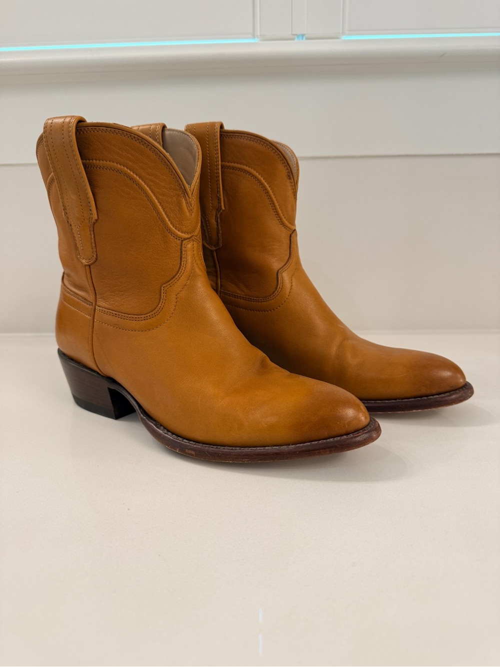 TECOVAS The Penny women's leather Western cowgirl boots 7.5 Desert Cowhide